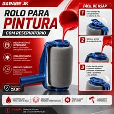 Rolo de Pintura com Reservatório 500ml Profissional Pinte Mais Rápido Respingos Acabamento Perfeito