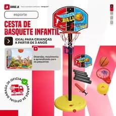 Cesta De Basquete Infantil Aro tabela jogo Bomba De Ar Rede Com Bomba e Bola, Kit Completo