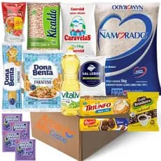 Cesta Básica de Alimentos Completa Arroz 5Kg 15 Itens