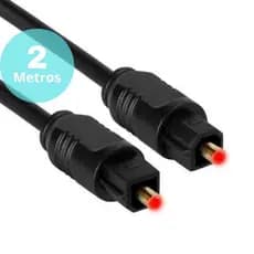 Cabo Optico Áudio Digital Som Da Tv No Home 2 Metros Spdif