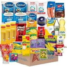 Cesta Básica Alimentos Grande 10kg De Arroz Arcanjo Mix 32 itens Empresa Doações Completa