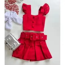 conjunto infantil  linho 2 a 10 anos roupa de criança mini diva blogueirinha