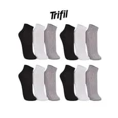 Kit Com 9 Pares Meia Unissex Cano Curto Trifil Algodao Atacado