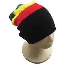 Touca Reggae Gorro De Lã Longa Beanie Com As Cores Da Jamaica Jah Bob Marley Rasta Comprida Inverno