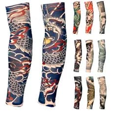 03 Pares de Manguito Manga Tattoo Tatuagem Falsa Moto Motociclismo Bike Ciclismo