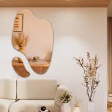 Espelho Orgânico Grande Elegânce Organico Decorativo Abstrato Futurista Kit Duas Peças Promoção