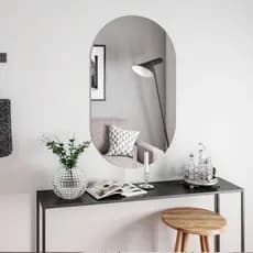 Espelho Oval Grande Decoração Moderna Bonita Luxo Lapidado 60x40 Orgânico Espelho Adesivo