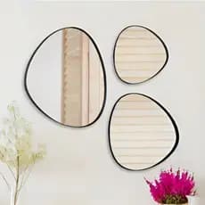 Kit Espelhos Organico Bali Leve 3 Pague 1 Moldura De Couro 4 Opções de Cores Decoração Luxo