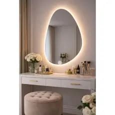 Espelho Orgânico LED Touch 3 Cores (Quente/Neutro/Frio) Decorativo | Premium