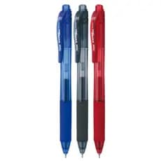 Kit 3 Canetas Em Gel Energel Esferográfica 0.5 mm Azul Vermelho e Preto