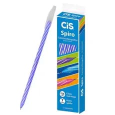 Kit 12 Caneta Azul Ponta Fina Esferográfica Spiro Cis 0.7mm