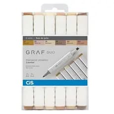 Marcador Artístico Cis Graf Duo Tons De Pele C/6 Unidades