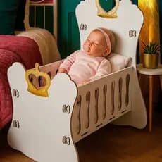 Berço Bebê Reborn Boneca MDF Brinquedo Criança Decoração Quarto Infantil
