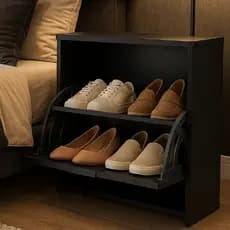 Sapateira Compacta Moderna Com Puxador Quarto Sapatos Tênis Chinelos