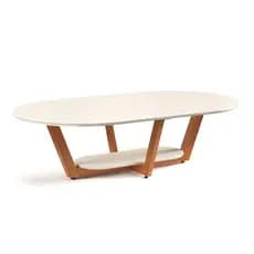 Mesa de Centro Oval para Sala Elegance Off-White Nature
