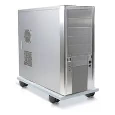 Suporte Cpu Computador De Gabinete Branco Com Rodas Em Mdf