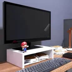 Suporte Elevado Para Monitor Branco Home Office Organização