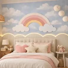 Arco-íris Cru MDF Decoração Quarto Infantil Quarto Bebê Painel Decorativo Festa Brinquedoteca