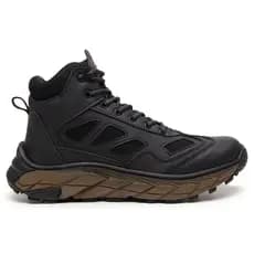 Bota Masculina Aventura Preta e Café, Resistente, Confortável, Antiderrapante, Trilha, Trabalho Dia