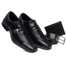Kit Sapato Social Preto West Line Carteira + Cinto