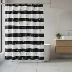 Cortina Box Banheiro Pvc 198cm X 180cm Varão 70 A 120cm Chuveiro Tubo Extensível Antimofo Impermável