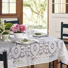 Toalha De Mesa 6 Lugares Janta Sala Cozinha Crochê Rendada 2,00m x 1,40m Super Resistente