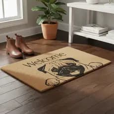 Tapete De Entrada Capacho Pet 40cm X 60cm Cachorro Gato Entrada Vinil Sala Cozinha Antiderrapante