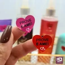 Adesivos Prove e Ame para Provador Perfume Maquiagem Cosméticos 2x2,27cm