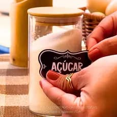 110 Etiquetas Adesivas Para Potes de Temperos e Mantimentos Vinil Resistente A Prova D'água 5x3cm