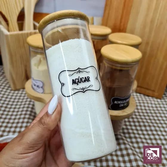 110 Etiquetas Adesivas Para Potes de Temperos e Mantimentos Vinil Resistente A Prova D'água 5x3cm