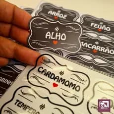 50 Etiquetas Adesivos Para Potes de Temperos e Mantimentos para Cozinha Prova D´água 5x3cm