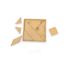 Tangram quebra cabeça infantil 10cm Mdf cru