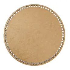 Base de croche redonda fio de malha - mdf