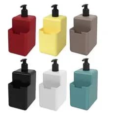 Dispenser Porta Detergente Sabão  e Porta Sabonete Liquido Com Porta Bucha Esponja 500 ML COZA