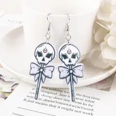 Brinco Diferenciado Halloween Dark Caveira Skull Acessório Fofo Kawaii
