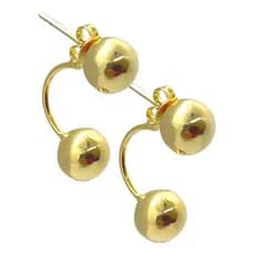 Brinco Folheado A Ouro Bola Grace Kelly 6mm - Semijoia Fina
