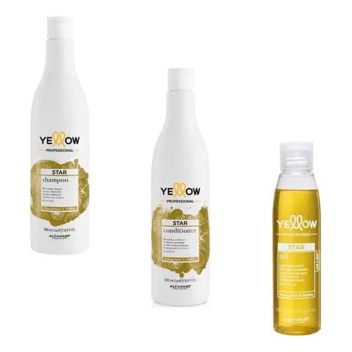Shampoo Condicionador 500ml e Óleo 120ml Yellow Star