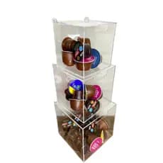 KIT 3 Caixas Para Cápsulas De Café Acrílico Transparente , Caixa Organizadora - Porta objetos