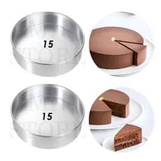 Kit 2 Forma Redonda Assadeira 15 x 5 Bolo Tortas Fundo Fixo