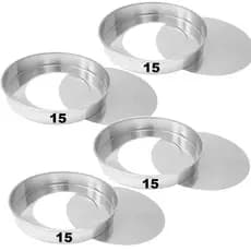 Kit 4 Formas Redondas Fundos Removível Falso 15x5 Alumínio Resistente