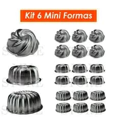 Kit 6 Forma Mini Bolo Vulcao Decorada 9x4 Gomada