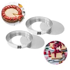 Kit 2 Peças Forma Bolo Torta 20x5cm Redonda Fundo Falso