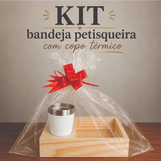 KIT Bandeja Petisqueira + Copo Térmico Presente Ideal Para Dia Dos Pais E Aniversários