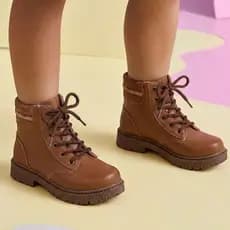 Coturno Juvenil Menina Infantil Bota Brilho Botinha Moda Estilo Confortável Tratorada Escola Solami