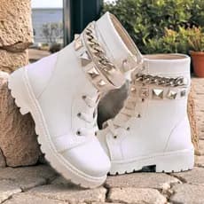 Coturno Juvenil Estiloso Menina Bota Tratorado Outono Inverno Elegante Moderna Antiderrapante Solami
