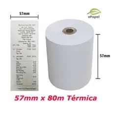 8 Rolos Bobina Térmica 57mm 57x80 - Relógio De Ponto - Papel Térmico