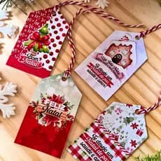 Tag de Natal personalizada Frases Natalinas sortidas