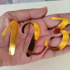 Kit 30 Apliques Número Dourado Lembrancinha festa personalizada