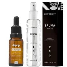 Kit Bruma Fixadora Matte 130ml - Lady Beauty + Blindagem Poderosa Diluidor, Fixador Primer Dapop