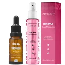 Kit Bruma Rosa Mosqueta 130ml Lady Beauty + Blindagem Poderosa Diluidor, Fixador Primer Dapop
